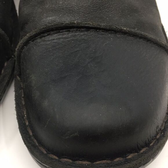 UGG Australia Lancing Black Leather Sherpa Lined Mid Ankle Moto Boots Sz 12 - Picture 8 of 16